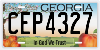 GA license plate CEP4327