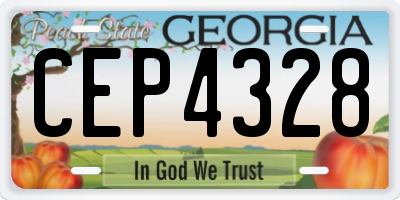 GA license plate CEP4328