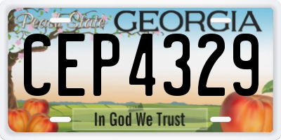 GA license plate CEP4329