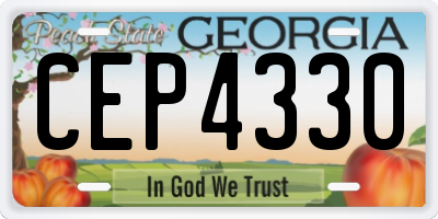 GA license plate CEP4330