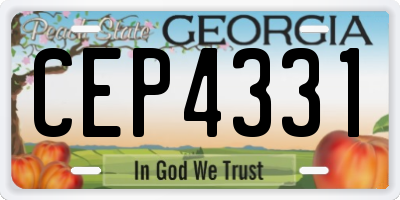 GA license plate CEP4331