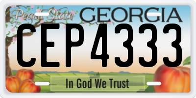 GA license plate CEP4333