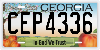 GA license plate CEP4336