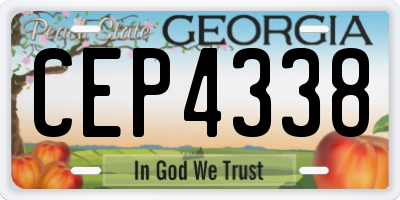 GA license plate CEP4338