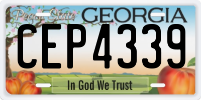 GA license plate CEP4339