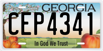 GA license plate CEP4341