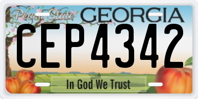 GA license plate CEP4342
