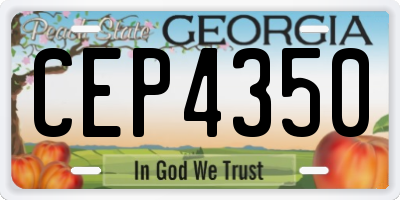 GA license plate CEP4350