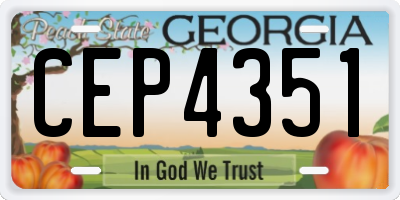 GA license plate CEP4351