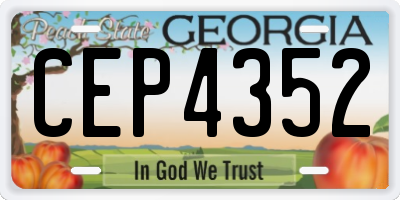GA license plate CEP4352
