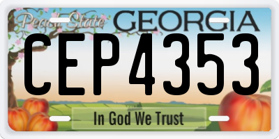 GA license plate CEP4353