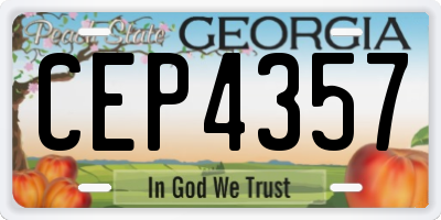 GA license plate CEP4357