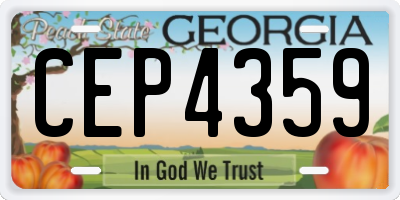 GA license plate CEP4359
