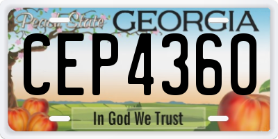 GA license plate CEP4360
