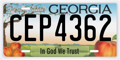GA license plate CEP4362