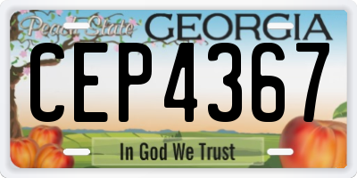 GA license plate CEP4367
