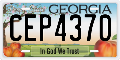GA license plate CEP4370