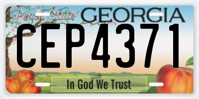 GA license plate CEP4371