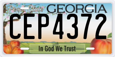 GA license plate CEP4372
