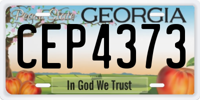 GA license plate CEP4373