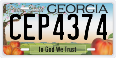 GA license plate CEP4374
