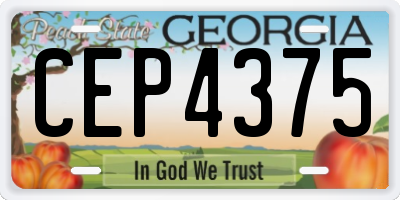 GA license plate CEP4375