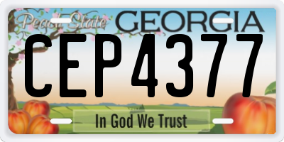 GA license plate CEP4377