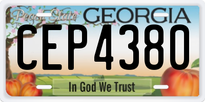 GA license plate CEP4380