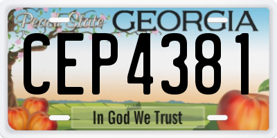 GA license plate CEP4381