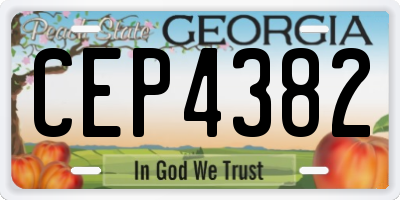 GA license plate CEP4382