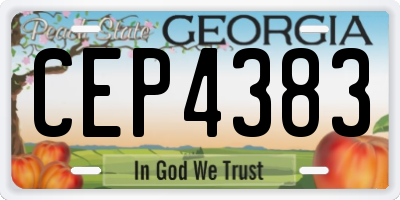 GA license plate CEP4383