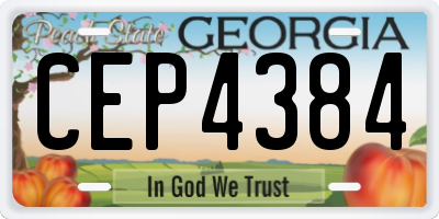 GA license plate CEP4384