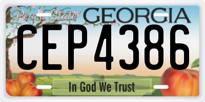 GA license plate CEP4386