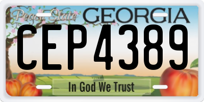 GA license plate CEP4389