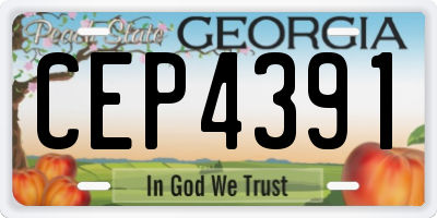 GA license plate CEP4391