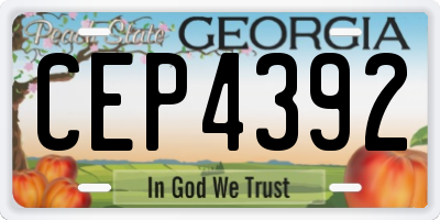 GA license plate CEP4392
