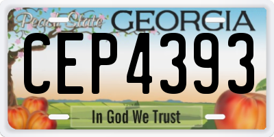 GA license plate CEP4393