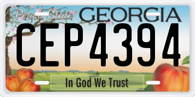 GA license plate CEP4394