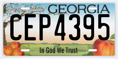 GA license plate CEP4395