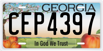 GA license plate CEP4397