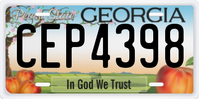 GA license plate CEP4398