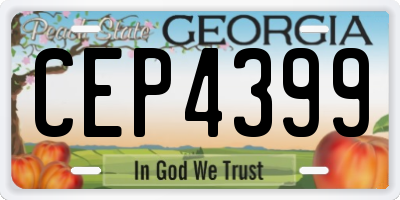GA license plate CEP4399