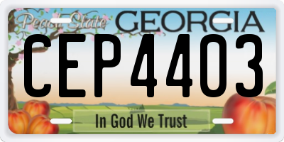 GA license plate CEP4403