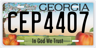GA license plate CEP4407