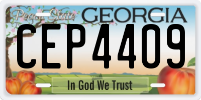 GA license plate CEP4409