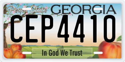 GA license plate CEP4410