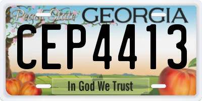 GA license plate CEP4413