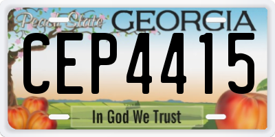 GA license plate CEP4415