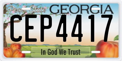 GA license plate CEP4417