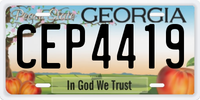 GA license plate CEP4419